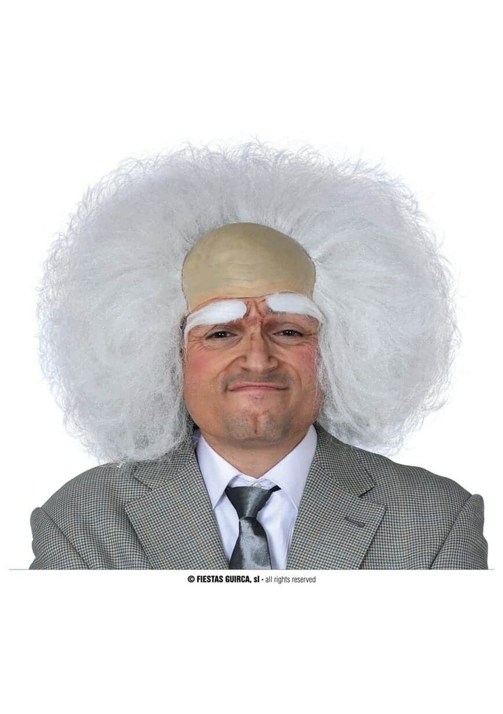 White Bald Scientist Wig - Adult One Size