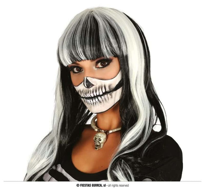 [4032] Black & White Bob Wig - Adult One Size