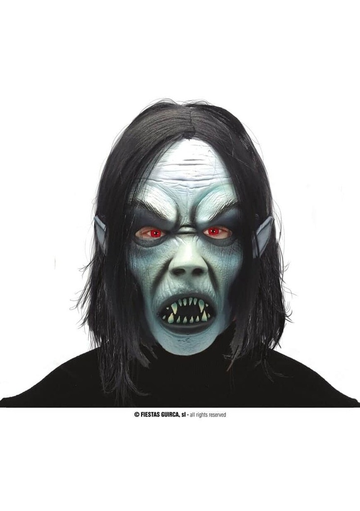 Vampire Mask Latex With Hair - Adult One Size