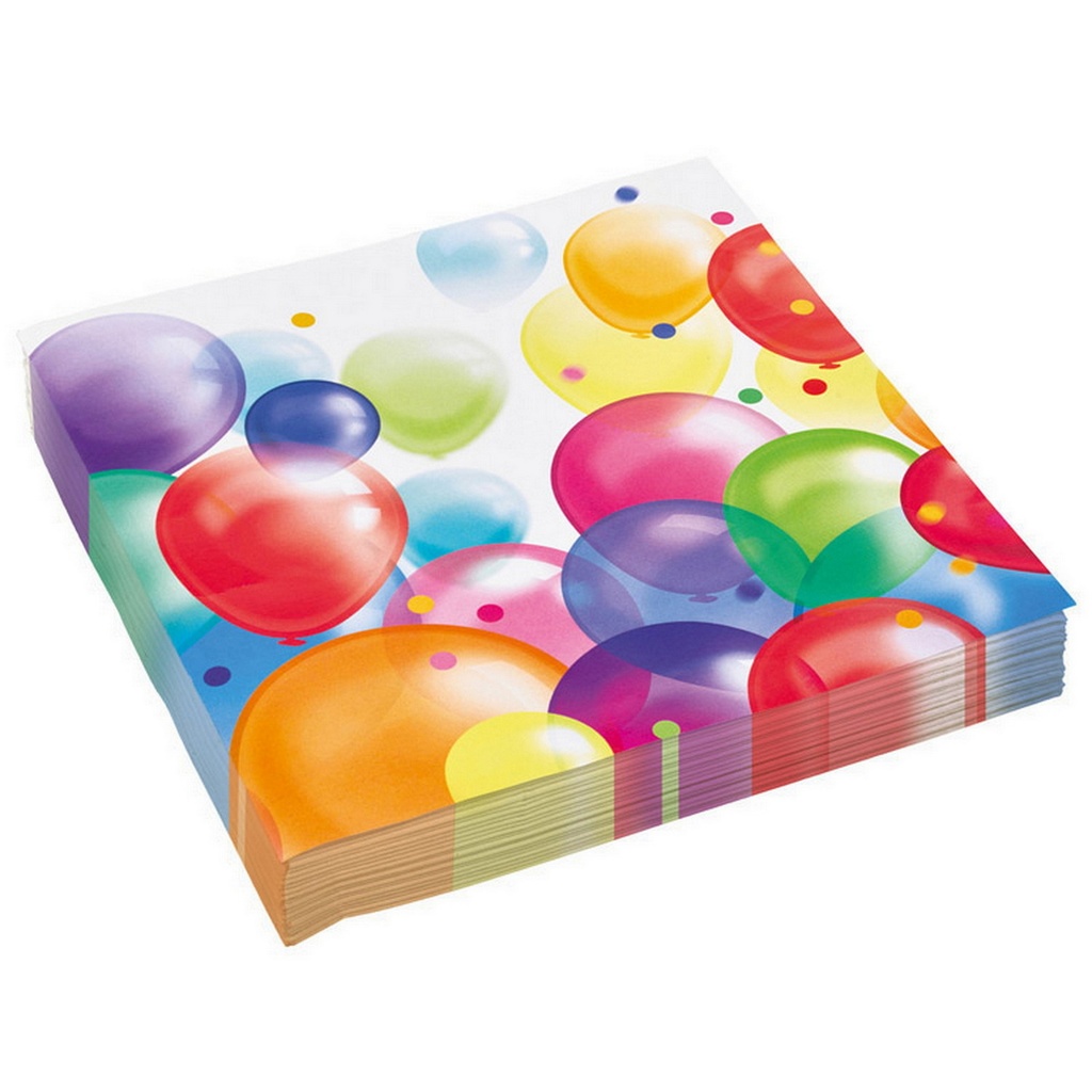 [9900323] Balloons Party Napkins 33 x 33cm - 20pk