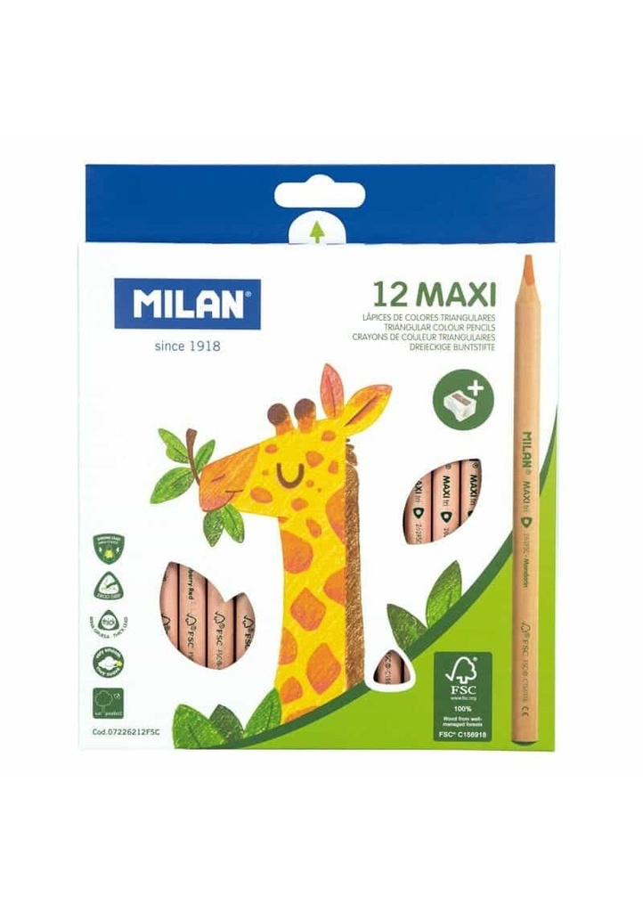 [07226212FSC] MaxiTriangular Colour Pencils - 12pk
