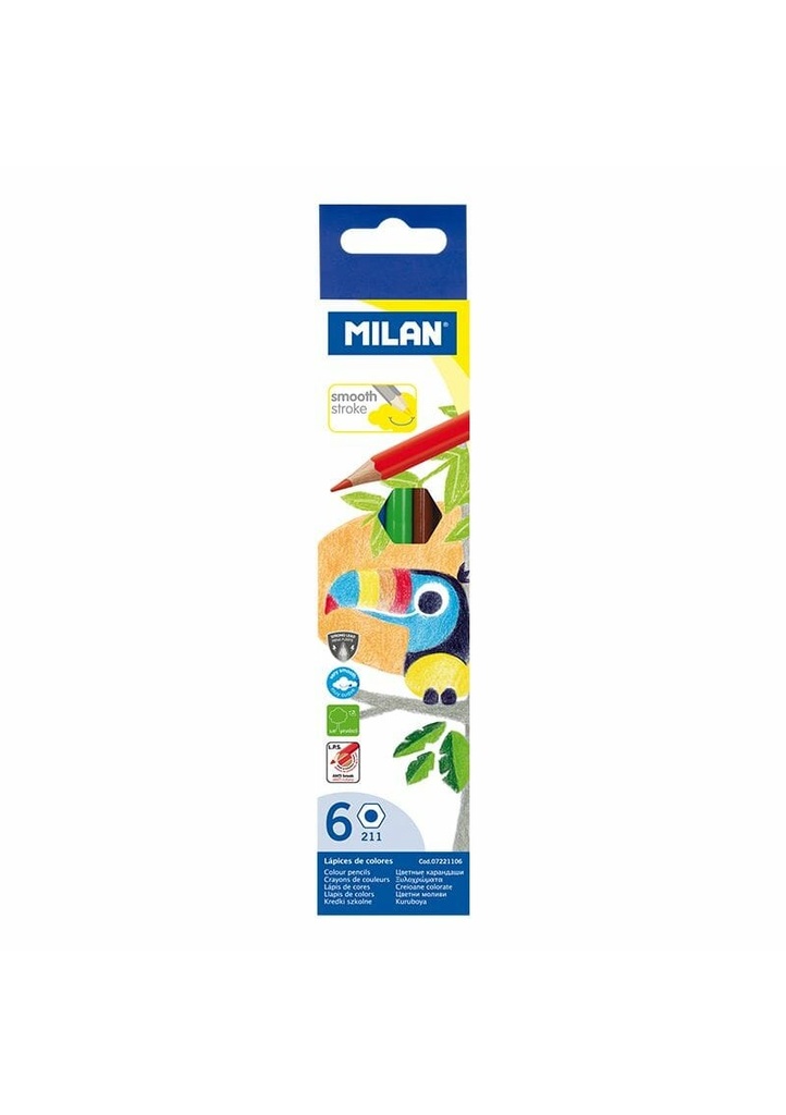 [7221106] Hexagonal Coloured Pencils - 6pk
