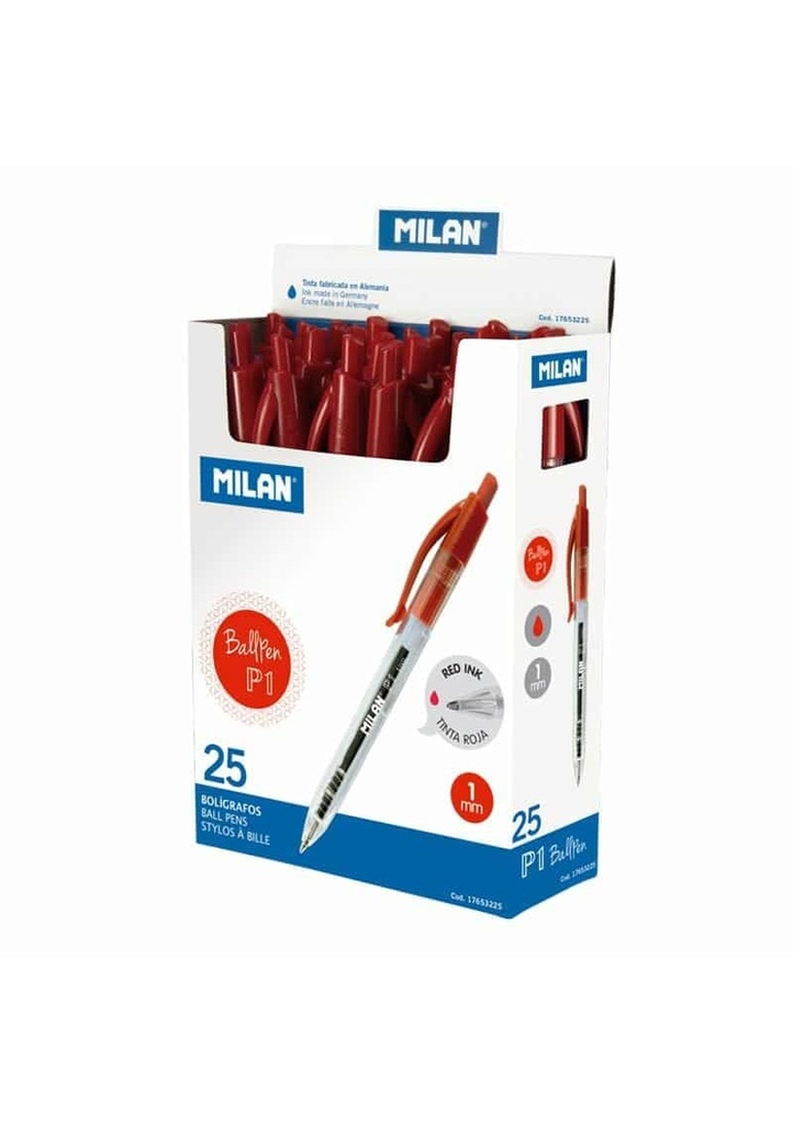 Red P1 Ball Pens 1mm Tip
