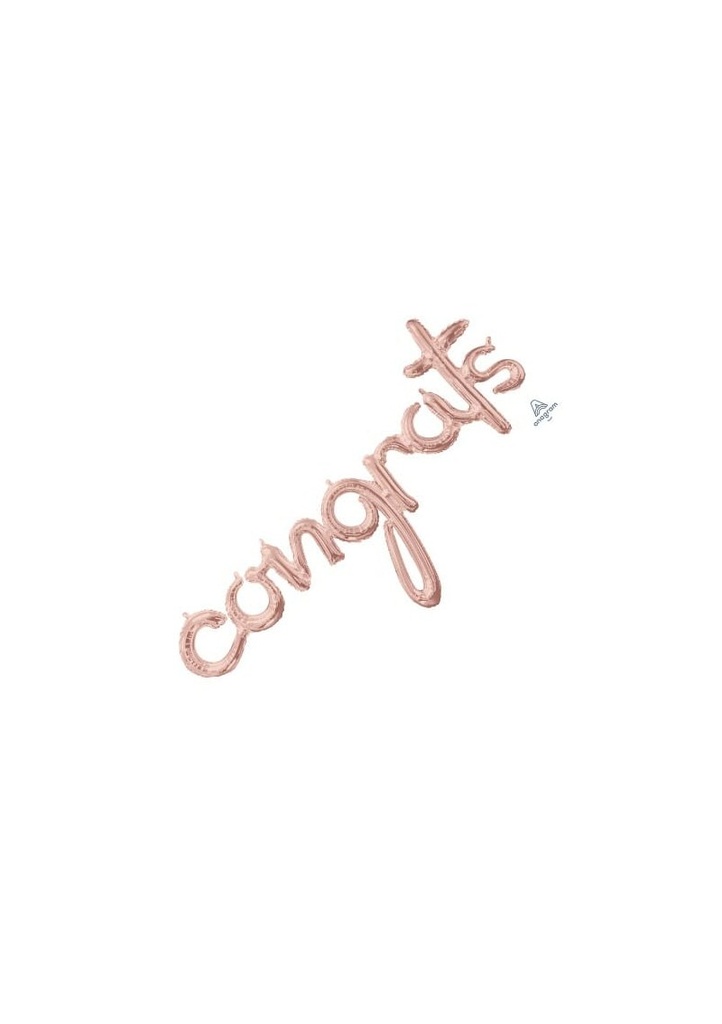 Rose Gold Phrase ”Congrats” Foil Balloon – 56” x 28”