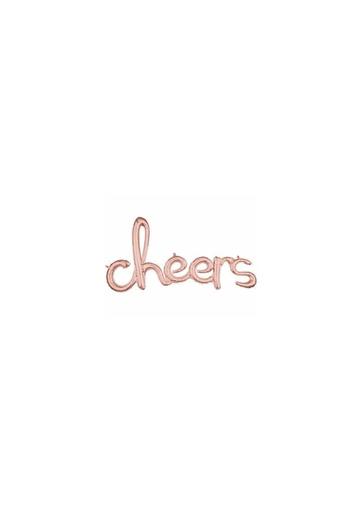 Rose Gold Phrase ”Cheers” Foil Balloon – 40” x 21”