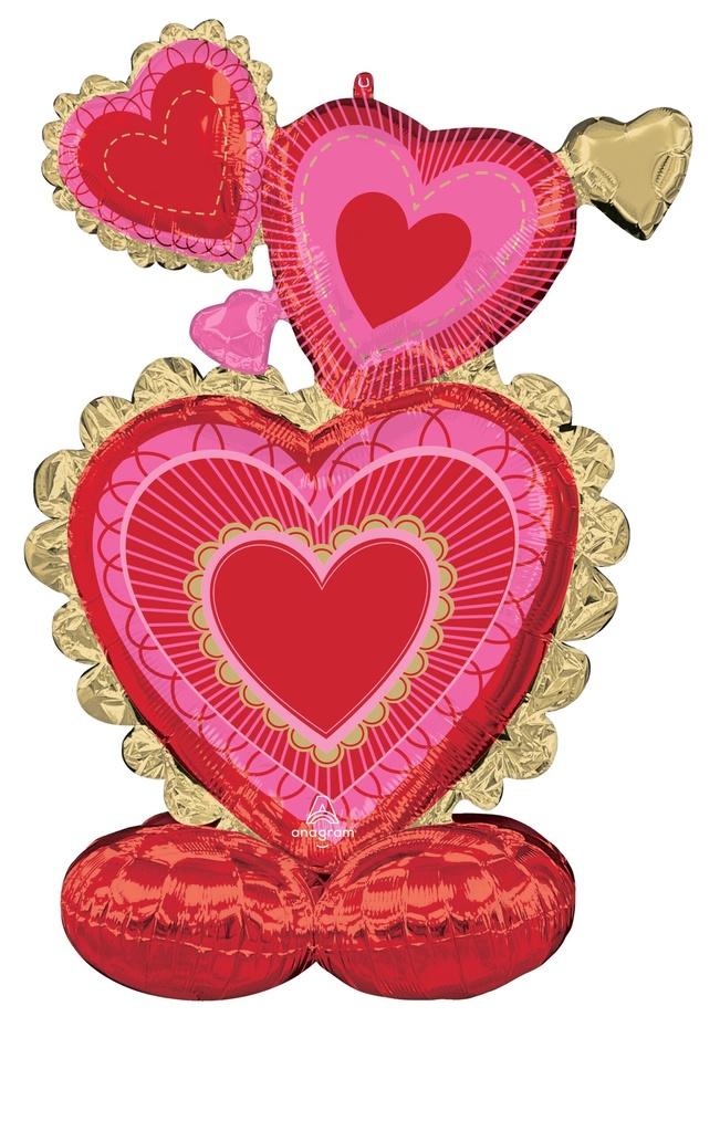 Valentines Scalloped Sweethearts Airloonz Foil Balloon 83cm x 127cm