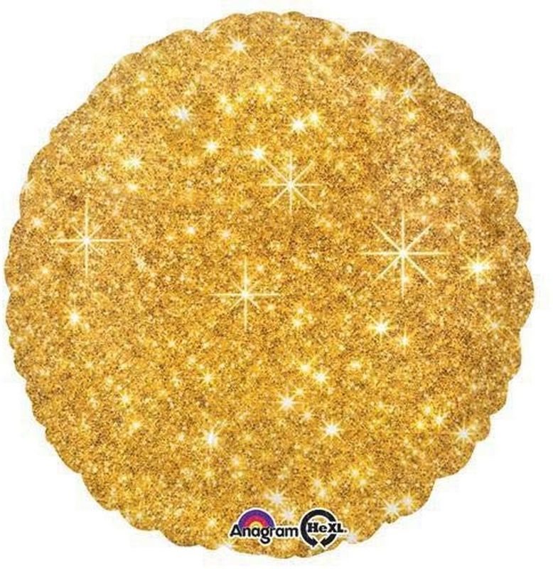 [3265302] Circle Faux Sparkle Gold Foil Balloon - 43cm