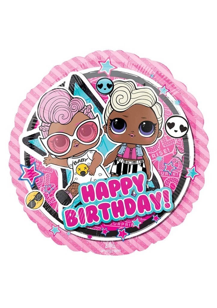 LOL Glam Birthday Foil Balloon Round - 43cm