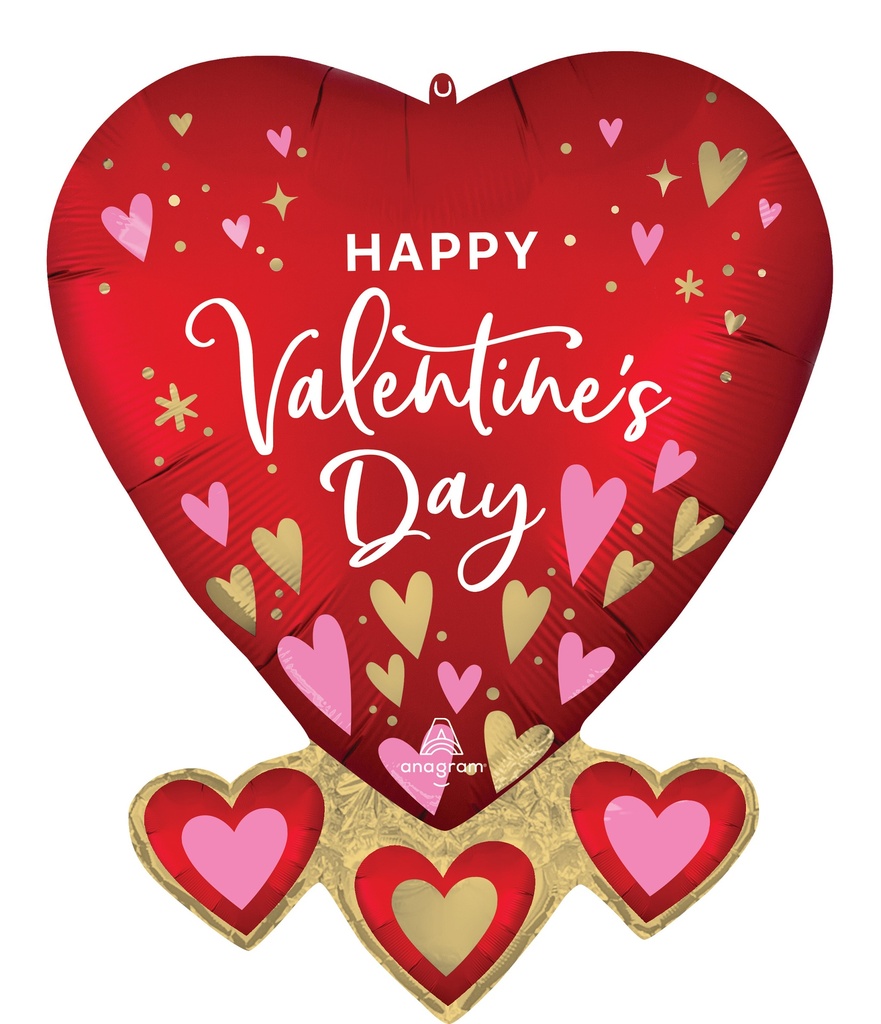 Valentines SuperShape Satin Heartfelt Elegance Foil Balloon 53cm x 68cm