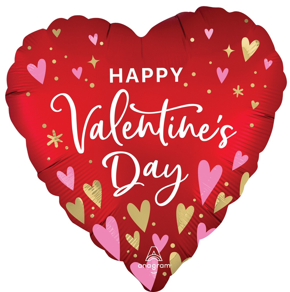 Valentines Heart Satin HVD Heartfelt Elegance Foil Balloon 43cm