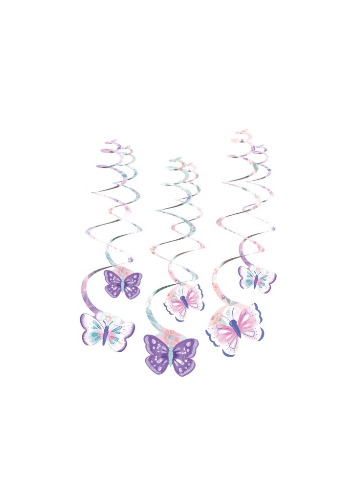 [9909728] Flutter Swirl Decorations 61cm - 6pk