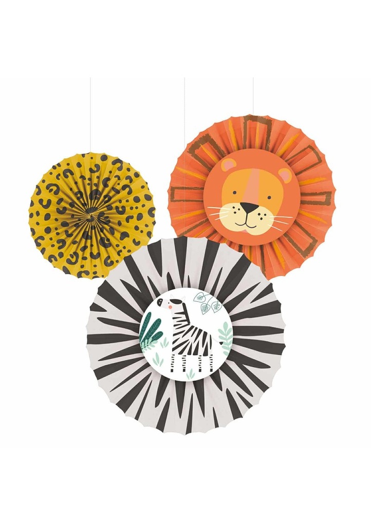 Get Wild Decoration Fans - 3pk