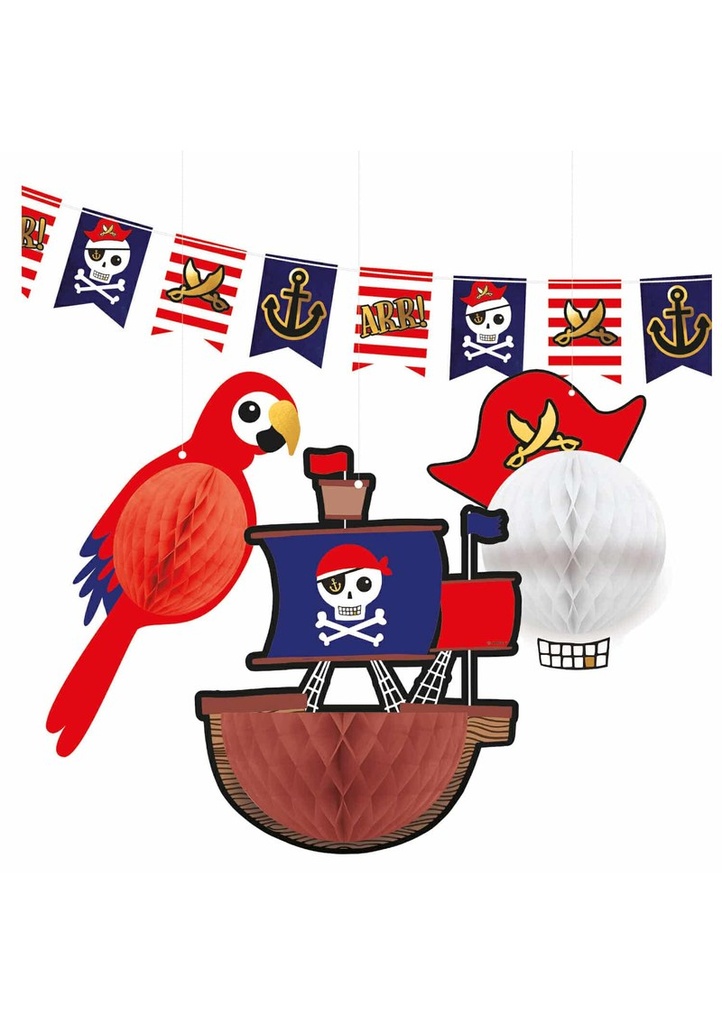 Pirates Map Decoration Kit - 3pk