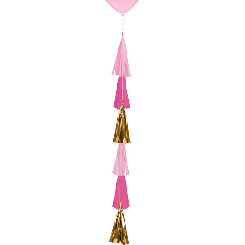 Balloon Tail Tassel Pastel Pink Paper / Foil Length 70cm