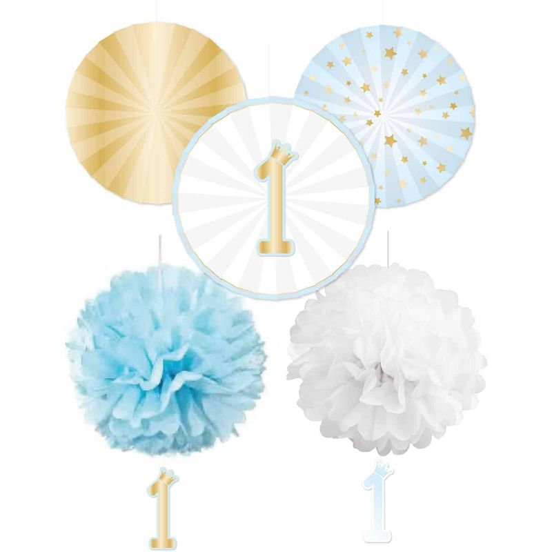 [9910305] 1st Birthday Blue Ombre Decoration Kit - 5pk