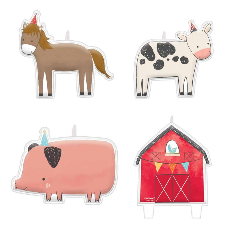 Barnyard Birthday Candles - 4pk