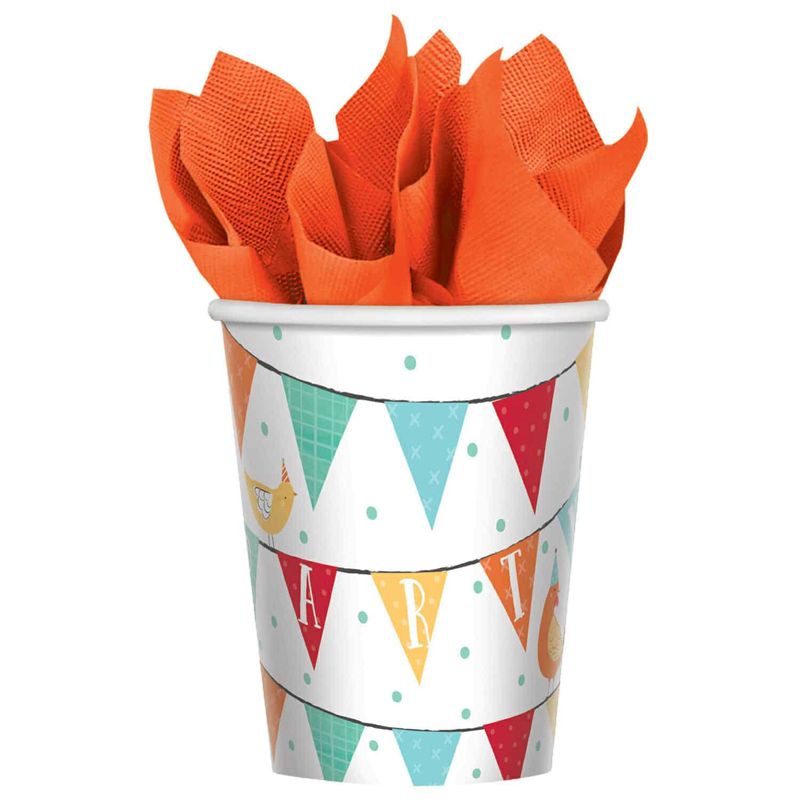Barnyard Birthday Paper Cups 266ml - 8pk