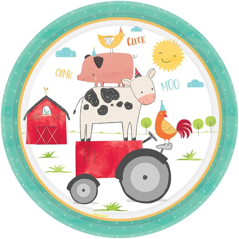 [9904652-66] Barnyard Birthday Paper Plates 22.8cm - 8pk