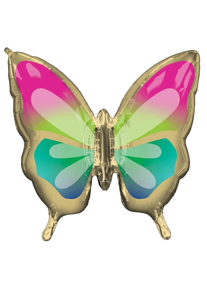 SuperShape Beautiful Tropical Butterfly Foil Balloon - 76cm x 71cm