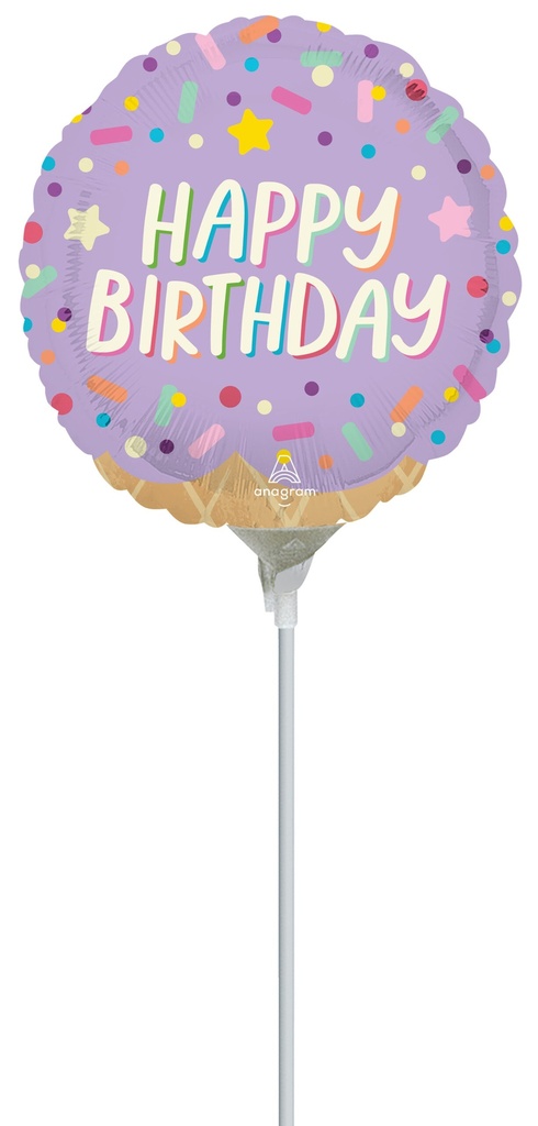 [4708909] Mini Air-Filled Ice Cream Party Birthday 23cm Foil Balloon + Stick