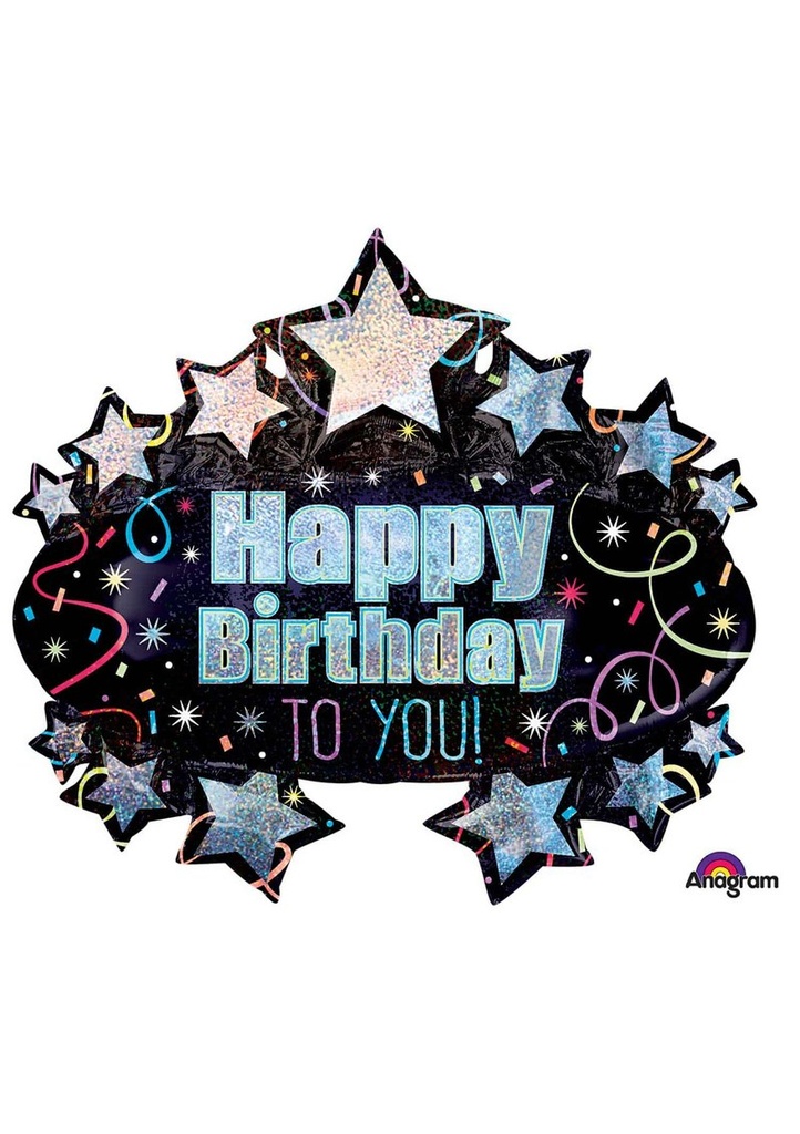 SuperShape "Brilliant Birthday Marquee" Foil Balloon - 78cm x 71cm