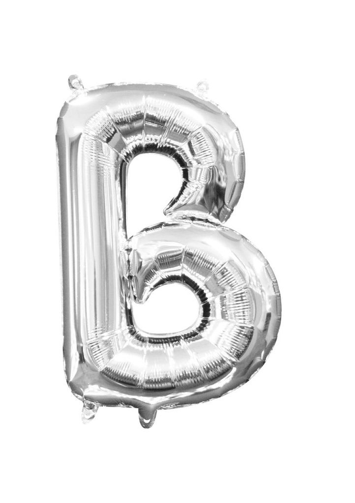 MiniShape Letter B Silver Foil Balloon 16 Inch - 22cm x 33cm