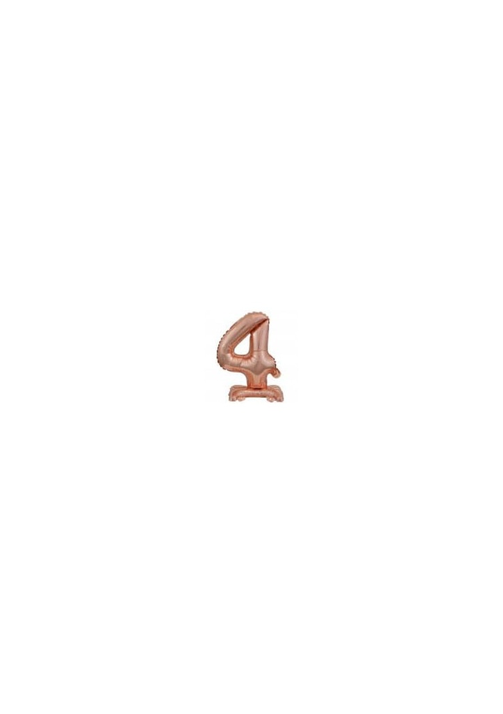 Mini Number 4 with Stand Rose Gold Foil Balloon - 38cm