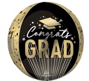 Graduation Orbz Stripes on Stripes Grad Foil Balloon 38cm x 40cm