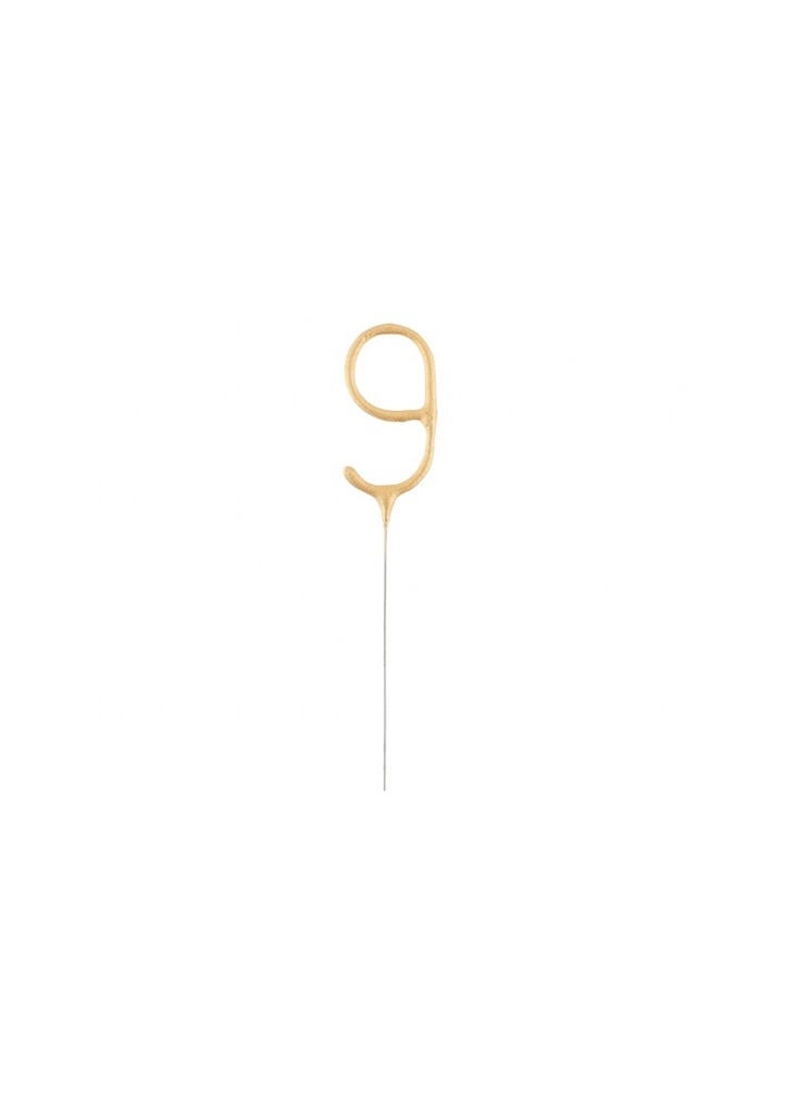 Golden Numerical Sparkler Number 9