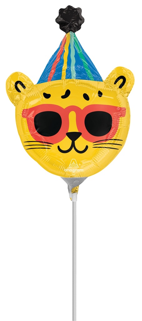 Mini Shape Party Animal Air-Filled 14 Inch Foil Balloon + Stick