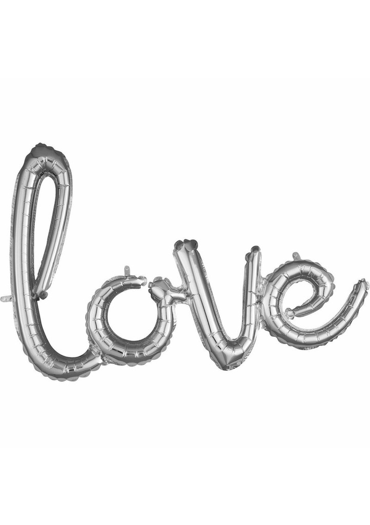 Script Phrase Happy Bday Silver Foil Balloon - 79cm
