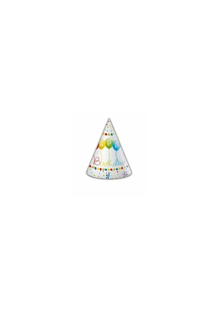Happy Birthday Streamers Hats - 6pk