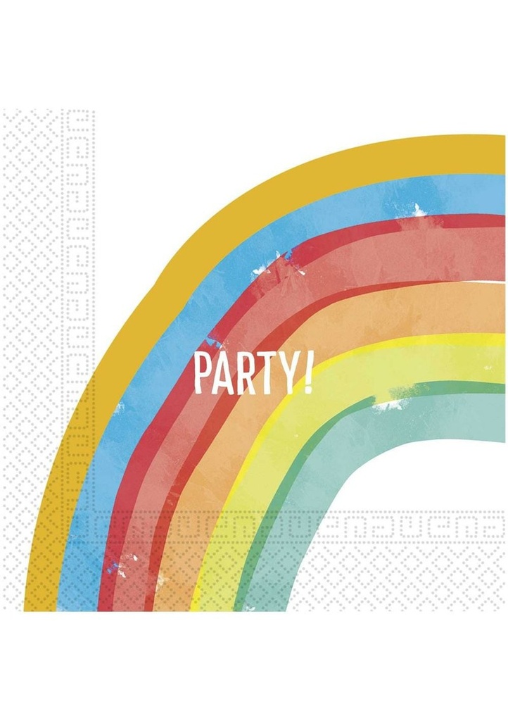 Rainbow Party Two-ply Paper Napkins 33x33cm - 20pk