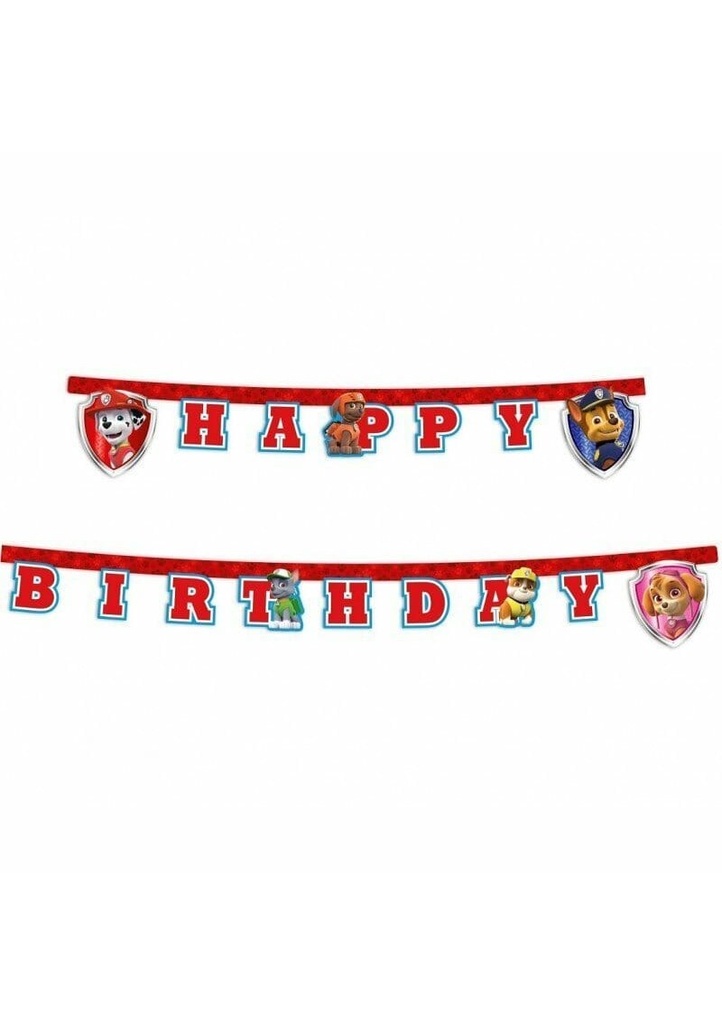Paw Patrol - Ready For Action Happy Birthday Die-cut  Banner - 2mt