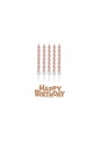 Rose Gold Candles Happy Birthday - 16pk