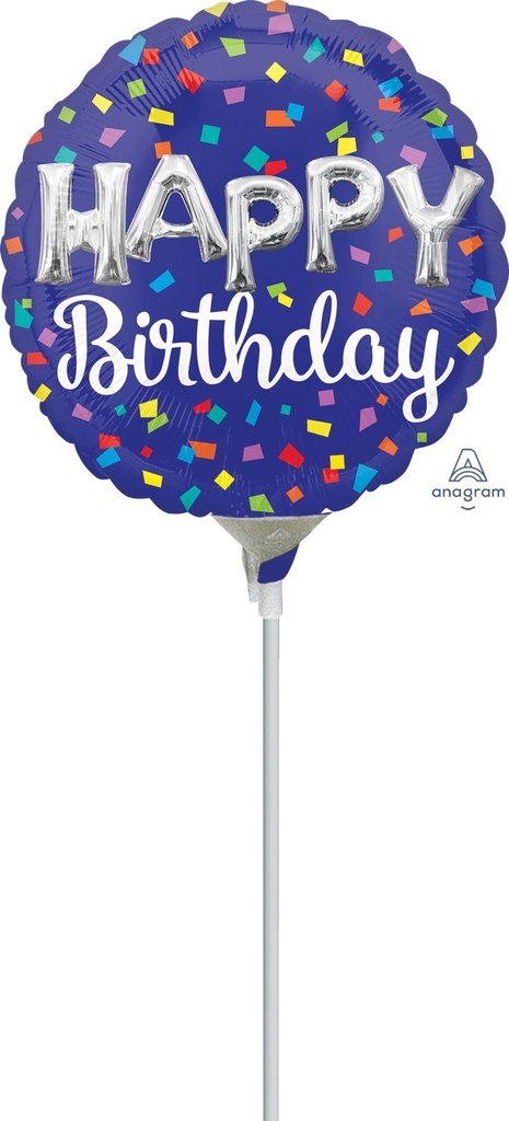 [4179709] Mini Air-Filled Hbd Balloon Letters 23cm Foil Balloon + Stick