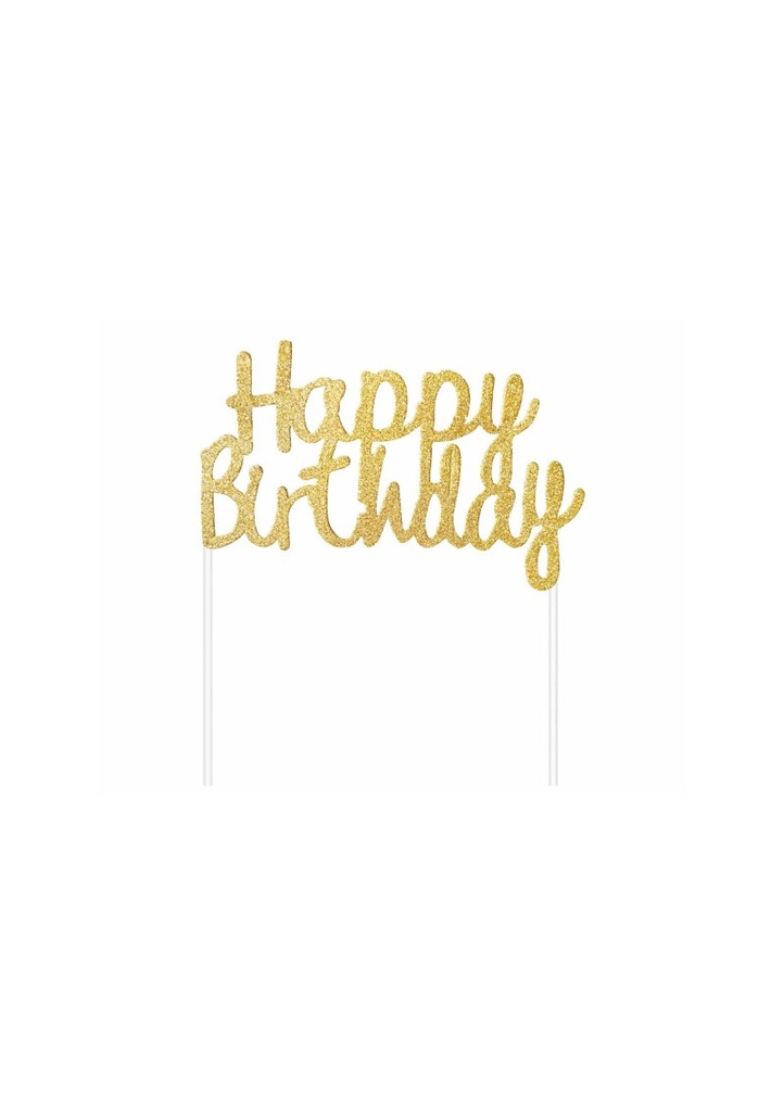 Gold Cake Topper Paper Decoration - 11cm x14cm