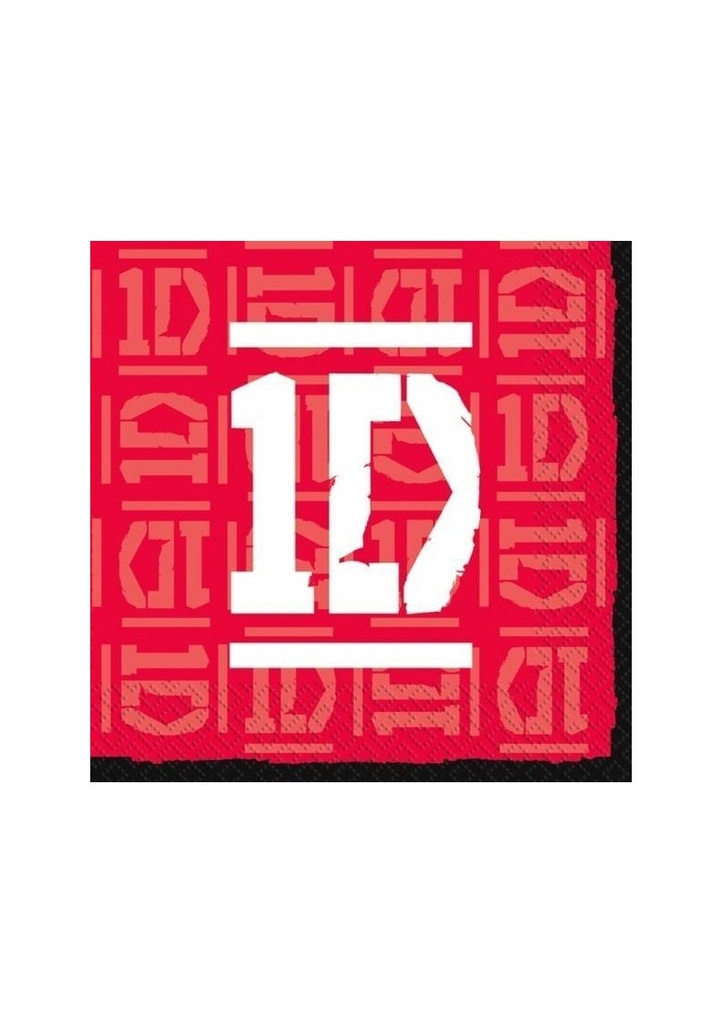 [000026] One Direction Napkins 33cm x 33cm - 16pk