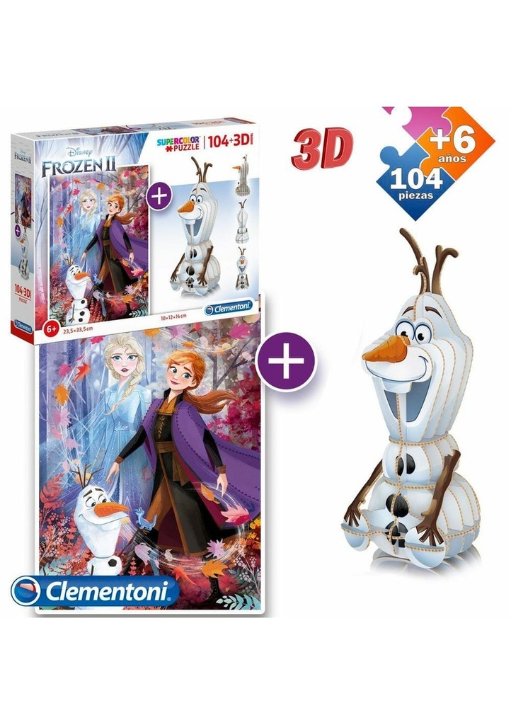 Jigsaw Puzzle With 3D Model Frozen 2 - 104pcs