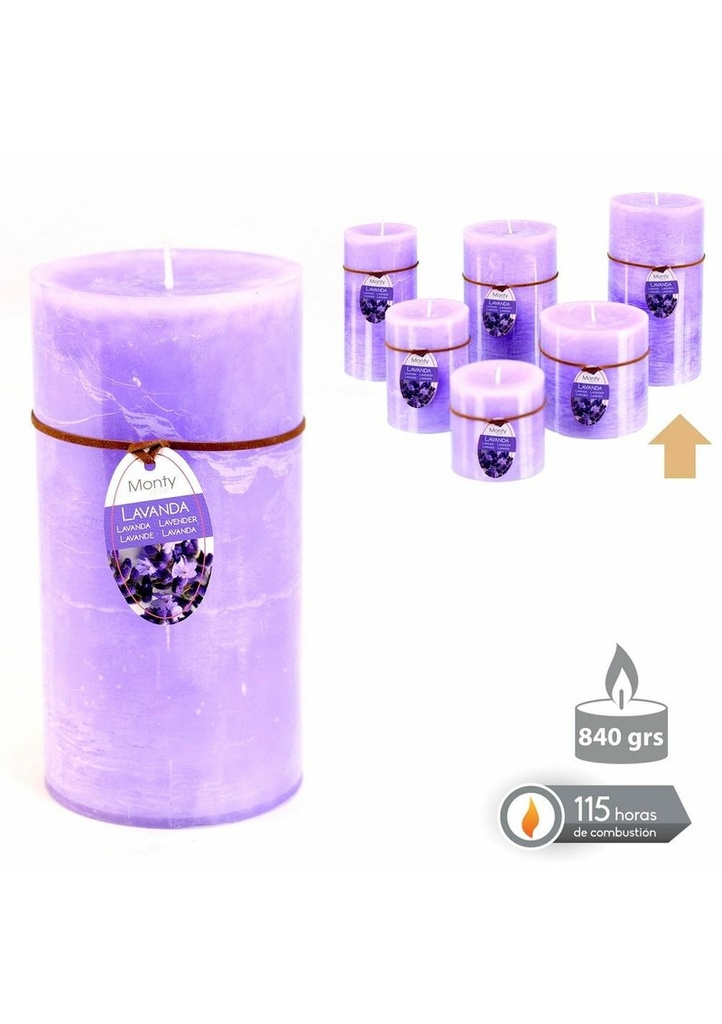 VELA CILÍNDRICA WITH PERFUME LAVENDER 8,70 X 17 CM