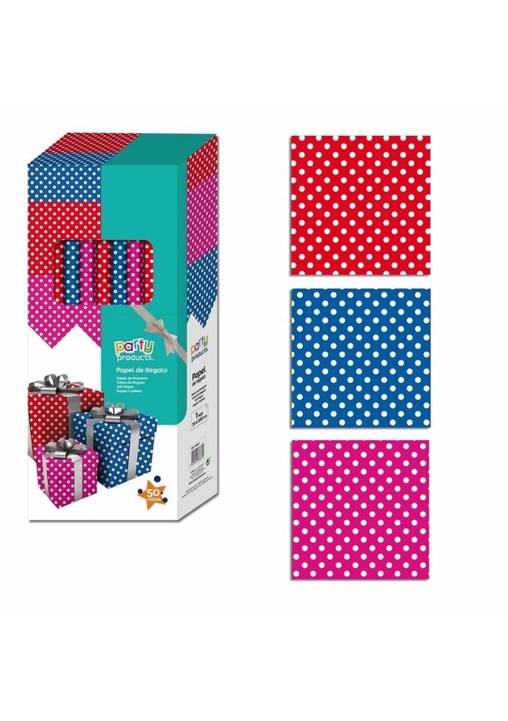 POLKA DOT GIFT WRAP ROLL - 3 MODELS 70 X 200 CM