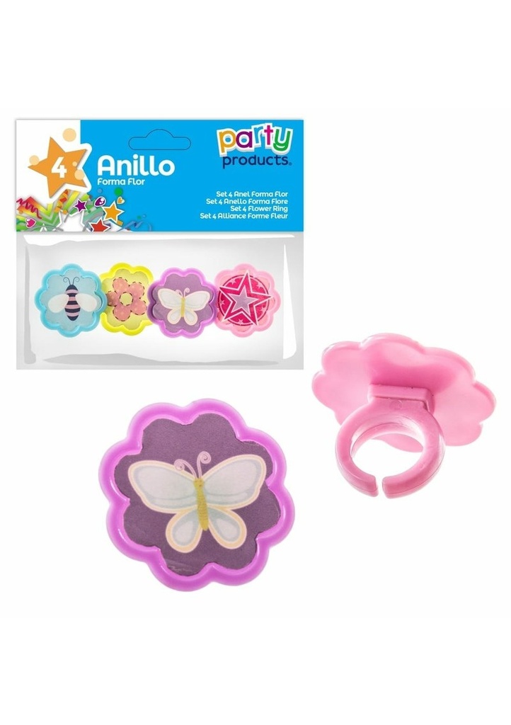 [68818] Party Favours / Pinata Flower Ring - 4pk