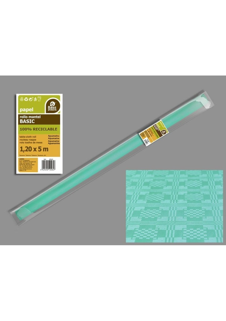 [10565] Paper Table Cover Roll 1.2m x 5m - Aquamarine