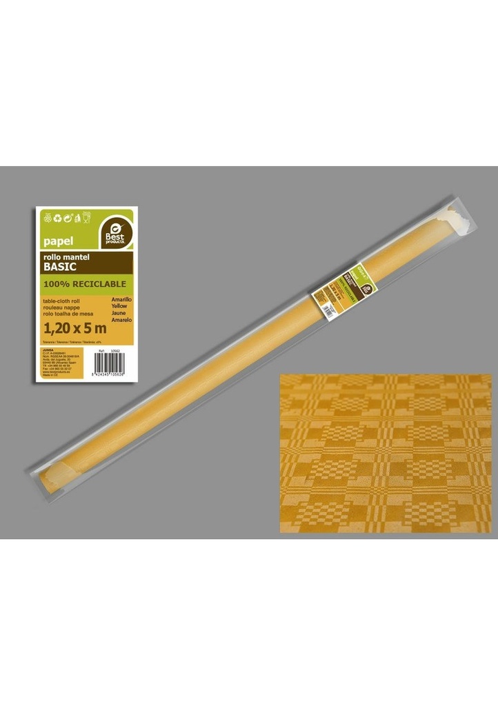 Paper Table Cover Roll 1.2m x 5m - Yellow