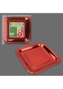 Metallic Red Square Paper Plate 23cm - 10pk