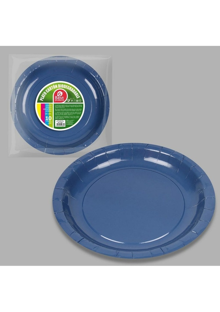 Round Paper Plate 20cm Royal Blue - 10pk