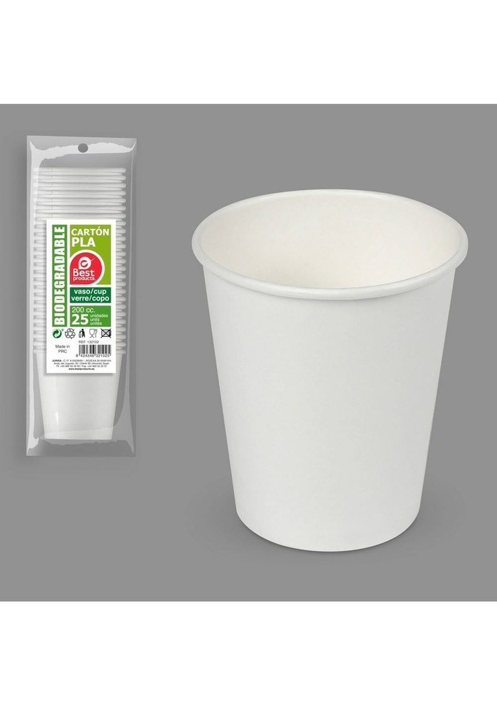 Paper Cups 200ml White - 25pk