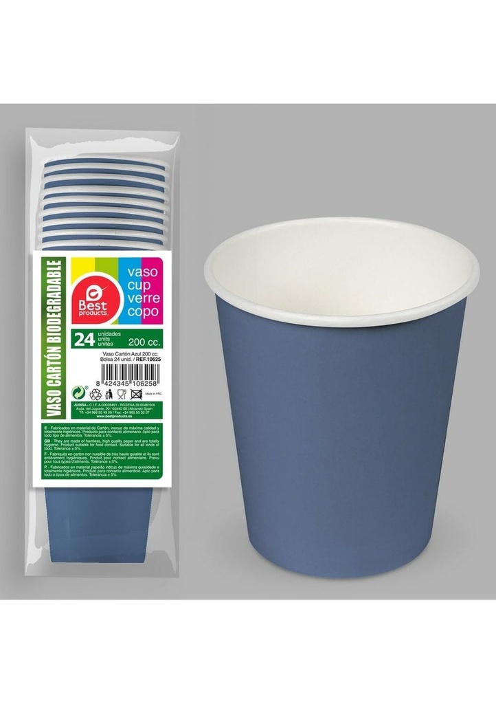 Paper Cups 200ml Blue - 24pk
