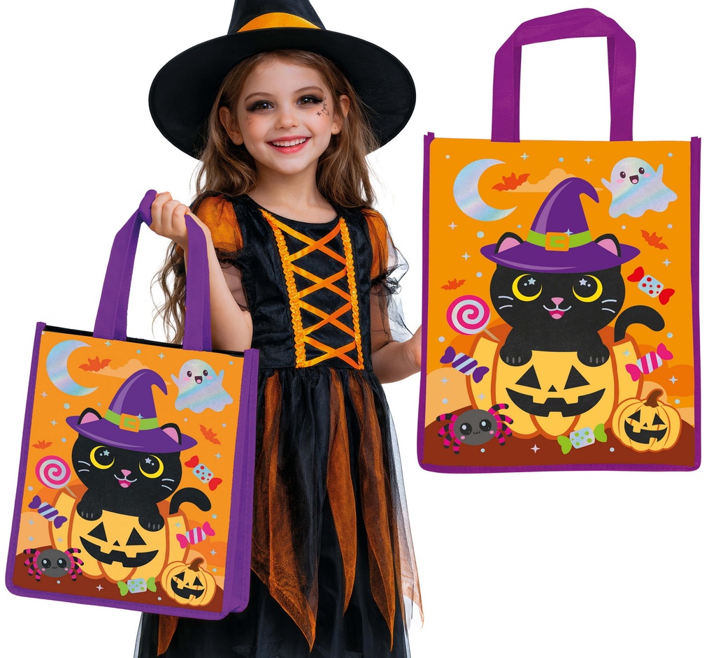 Halloween Metallic Bag Cat 36x30cm