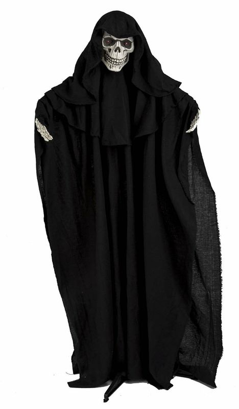 Black Hanging Skeleton Ghost with Light Sound & Movement - 150x18x160cm